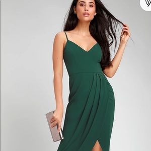 Reinette Dark Green Midi Dress